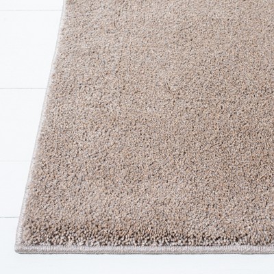 Taupe Hand-knotted Solid Synthetic Runner Rug