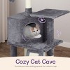SEVOBAL Indoor Spacious Cat House Condo with Space Sturdy Steel Tube Soft Plush Top Perch Cozy Hammock Sisal Scratching Posts, Gray, 52"*37"*26" - 4 of 4