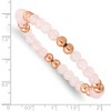 Chisel Stainless Steel Polished Rose IP-plated 6mm Pink Quartz Beaded Stretch Bracelet - 4 of 4