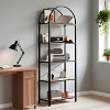 5-Tier Arched Bookshelf, Modern Wooden Display Shelf for Books & CDs, Tall Storage Rack for Living Room, Bedroom, Home Office - 4 of 4