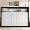 Twin Size Murphy Bed with Shelves, Foldable and Space-saving Design - 2 of 4