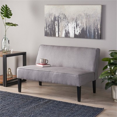 SKRAN Modern Loveseat for Living Room - Fabric Upholstered with Birch Wood Legs and Durable Construction, Grey