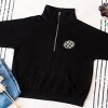 Football Sparkles Distressed - Women's Quarter Zip Fleece Graphic Sweatshirt - 3 of 4