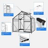 6x6 FT Walk-in Greenhouse for Outdoors, Polycarbonate Panels with Rust-Proof Aluminum Frame, Roof Vent & Rain Gutters - 3 of 4