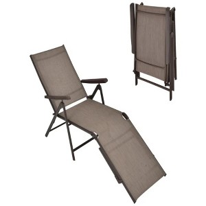 25"Patio Foldable Chaise Lounge Chair with Backrest and Footrest - 1 of 4