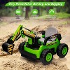 Jojoka 12V Kids Ride On Excavator Digger Truck with Remote, Electric Digging Arm, LED Lights, Music & USB. 4x75W Motors - 3 of 4