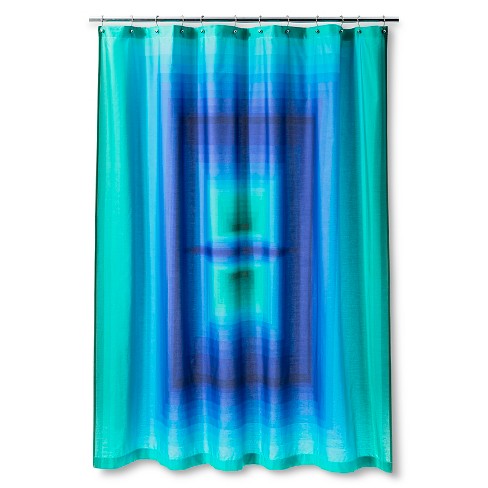 Geometric Shower Curtain Blue Air Target