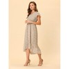 INSPIRE CHIC Women's Smocked Floral High Low Summer Maxi Dress - 3 of 4