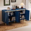 60" Vintage Buffet Cabinet with Storage and 4 Doors,Sideboard Cabinet with Adjustable Shelves for Dining Room,Retro MDF Wood Sideboard-Coolbibila - 3 of 4
