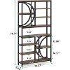 Lantine Bookshelf, Industrial 8-Tier Etagere Bookcases, 77-Inch Tall Book Shelf Display Shelves, Wood Shelving Unit with Metal Frame for Home Office - 2 of 4
