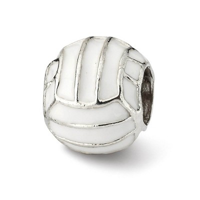 Black Bow Jewelry Sterling Silver and Enameled Volleyball Bead Charm