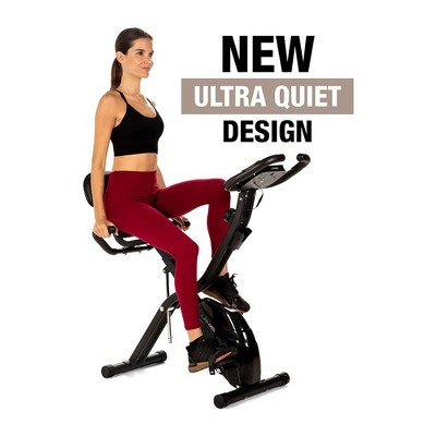 Color Black Lanos Portable 2 In 1 Foldable Exercise Workout 10 Level Adjustable Intensity X Bike Machine for Home with Precision Balanced Flywheel, Black