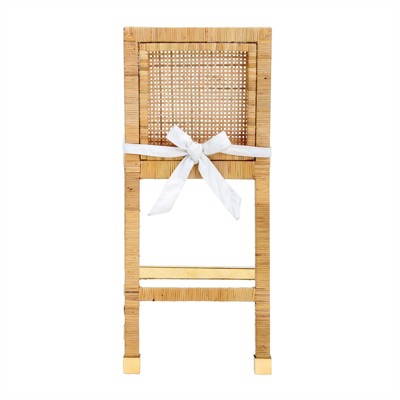 Amara Beige Rattan Counter Stool with White Cushion