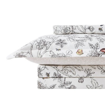 Bayberry Ivory Floral Microfiber Full/Queen Duvet Cover Set