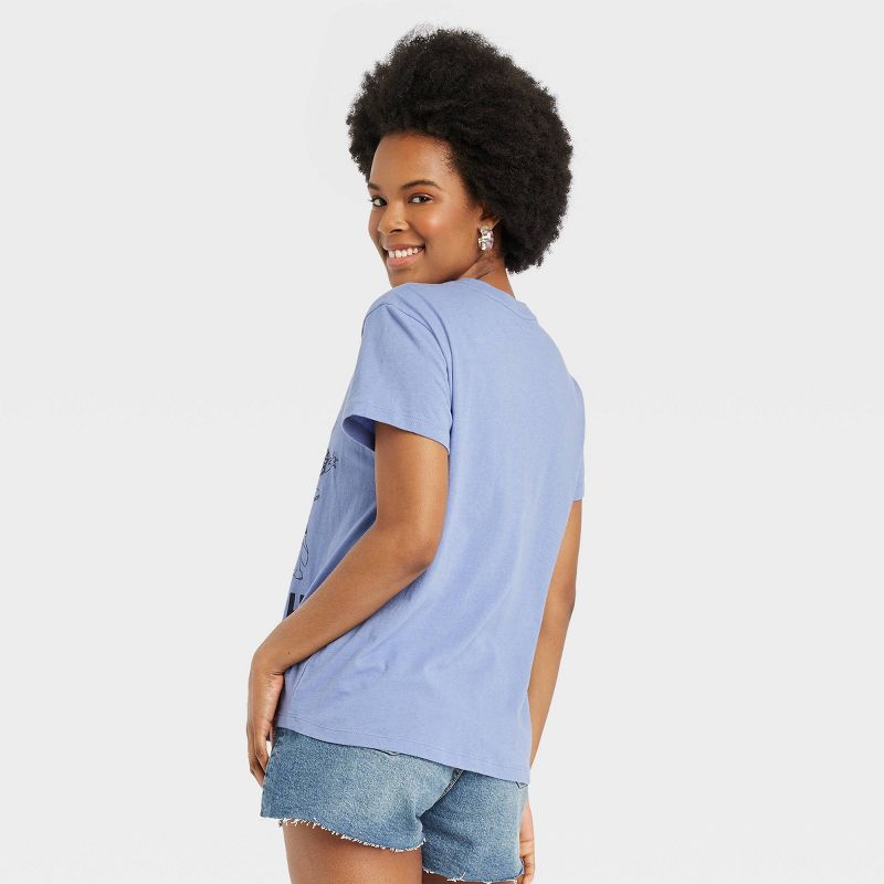 Women's Disney Stitch Short Sleeve Graphic T-Shirt - Blue, 2 of 4