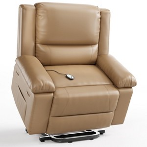 Recliner Chair with Heat and Massage, Oversized Electric Recliner for Elderly & Mobility Impaired, Adjustable PU Leather Lift Chair for Seniors - 1 of 4