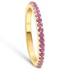 Pompeii3 3/4Ct Pink Sapphire Stackable Ring Wedding Band 10k Yellow Gold - 2 of 4