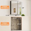 Belle Medicine Cabinet with Mirror, Recessed/Wall Mount Cabinet for Bathroom, Beveled Surface Mirror, Adjustable Tempered Glass Shelves, Black - 2 of 4