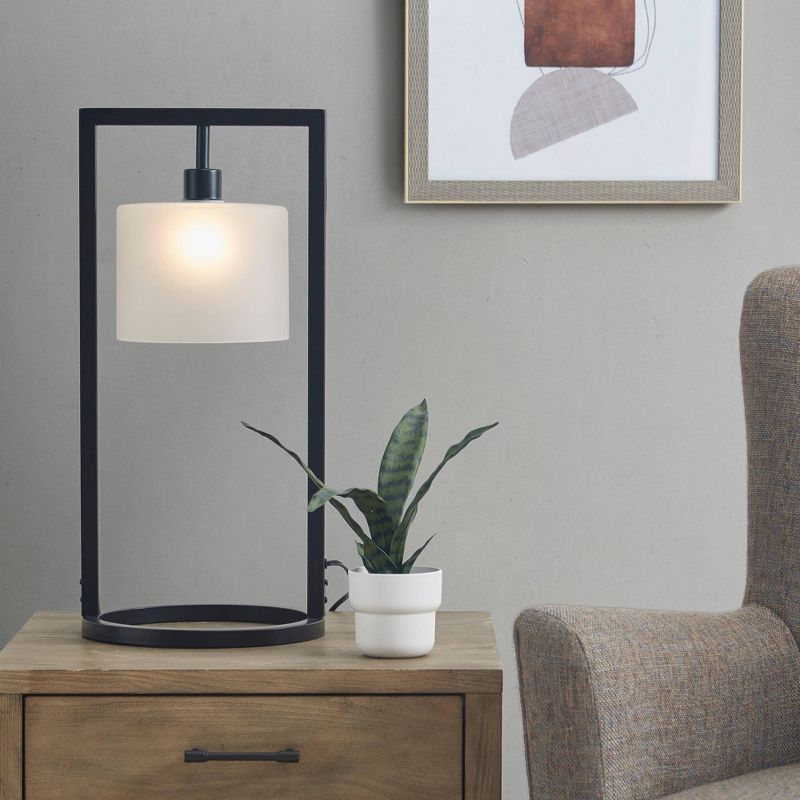 Kittery Industrial Styled (Includes LED Light Bulb) Table Lamp with Black Base and Clear Shade - Ink+Ivy, 2 of 7