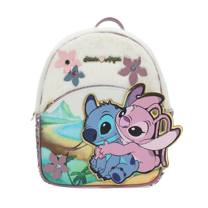 Disney Stitch Loves Angel 10.5" Mini Backpack, 1 of 7