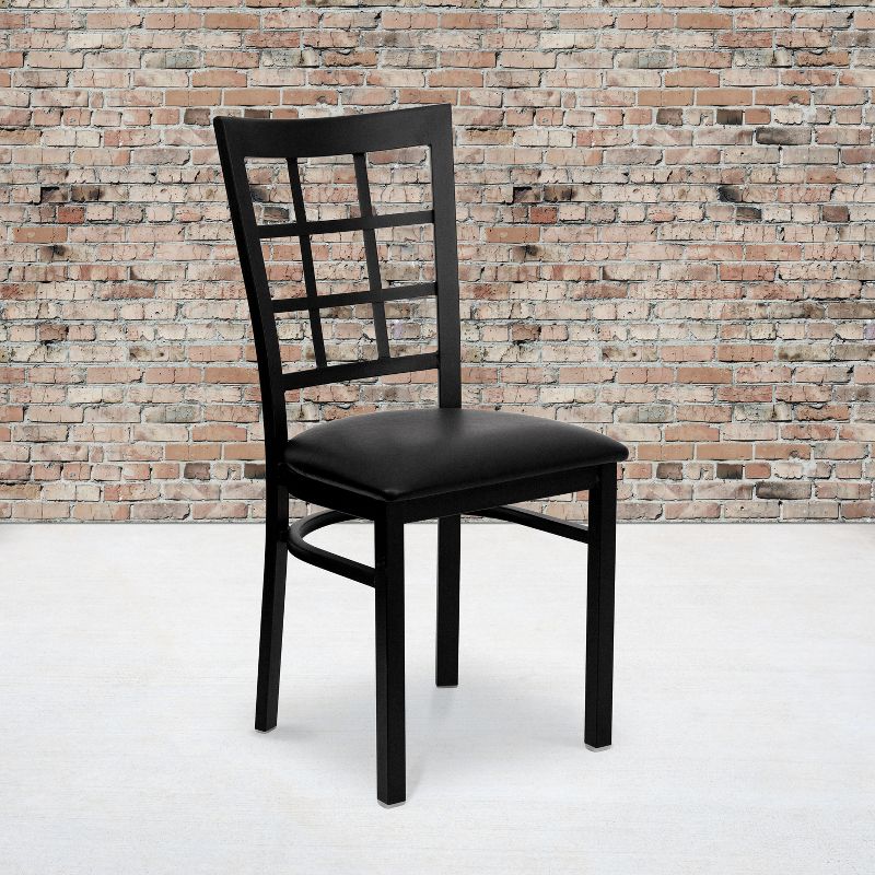 Emma and Oliver 2 Pack Window Back Metal Restaurant Chair, 2 of 12