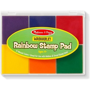 Melissa & Doug Rainbow Stamp Pad For Rubber Stamps, Arts And Crafts Supplies For Kids Ages 4+, 6 Washable Inks - 1 of 1