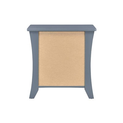 Gray 2-Drawer Wooden Nightstand with Open Shelf