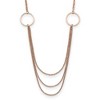 Chisel Stainless Steel Polished Rose IP-plated Multi Chain Necklace 35.5" Necklace - 2 of 4