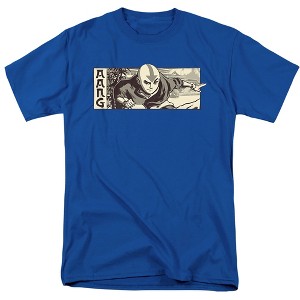 Avatar The Last Airbender Illustrated Aang Adult T-Shirt Royal Blue - 1 of 4
