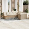 vidaXL Garden Sofa Set Beige and Brown PE Rattan Large Removable Covers - 2 of 4