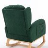 Teddy Fabric Rocking Chair With Packet Wood Legs,Ivory - 3 of 4