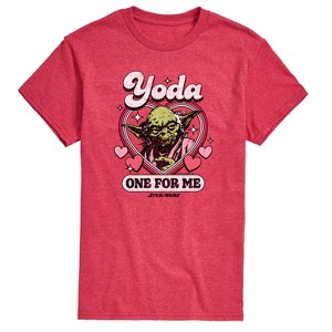 Men's - Star Wars - Valentine Yoda One For Me Short Sleeve Graphic T-Shirt - 1 of 4