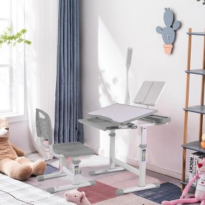 Runesay Kids Drafting Table Desk Set with Adjustable Height, LED Light and Bookstand - 1 of 4