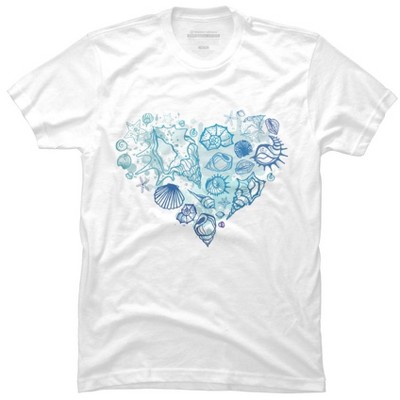 Men's Design By Humans Sea. Heart of the shells. By Katyau T-Shirt