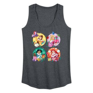 Women's - Disney - Princess Christmas Grid Graphic Racerback Tank - 1 of 4