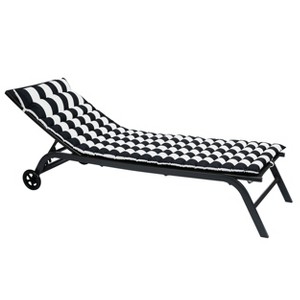 Gulches Black White Patio Chaise Lounges Cushion Set - Outdoor Lounge Chair Replacement Cushions - 1 of 4