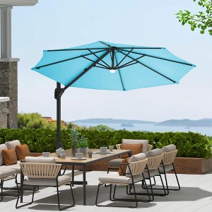 10ft Patio Umbrella Outdoor Heavy Duty Offset Hanging Umbrella 360 Degree Rotation, Easy Tilt Adjustment, Aluminum Frame, Cantilever Hanging - 1 of 4
