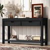 Luxurious Acacia Wood Veneer Console Table, Entryway Table With 2 Drawers And 1 Shelf,  Console Table Contemporary, Modern Sofa Table-Cuddlewood - 2 of 4