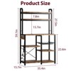 Nasitip 35.4''Microwave Stand w/Open Storage Shelves Coffee Bar with Wire Basket Industrial 6-Tier Kitchen Storage Rack with Hutch,Brown - 2 of 4