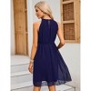 Clearlove Maternity Halter Neck Dress Summer Casual Sleeveless High Waisted Flowy Pregnancy Dresses - 3 of 4