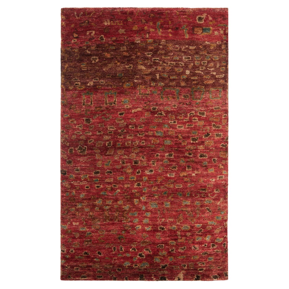 Red Fleck Knotted Accent Rug 4'x6' - Safavieh