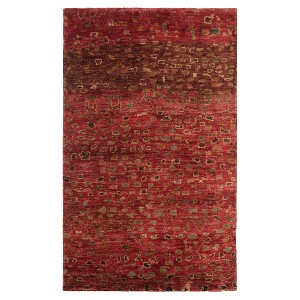 Red Fleck Knotted Accent Rug 4