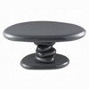 Royal Hampton End Table, 30 Inch Asymmetric Stacked Pebble Base, High Gloss Gray - 4 of 4