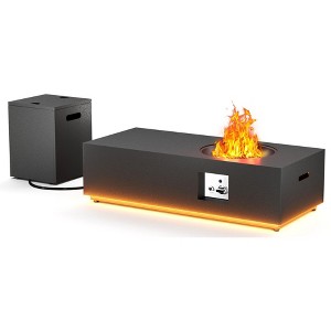 Evita 2PCS 48'' Outdoor Propane Fire Pit Table Set, 50,000 BTU with Propane Tank, Glass Stone and Rain Cover - 1 of 4