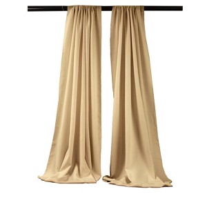 Slickblue Pack of 2 Polyester Backdrop Drapes – 96"H x 58"W, Rod Pocket, Semi Sheer, Serged Edges, 41 Colors Options - 1 of 3