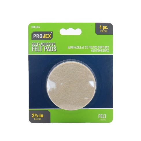 Projex Felt Self Adhesive Surface Pad Brown Round 2-1/2 In. W 4 Pk : Target