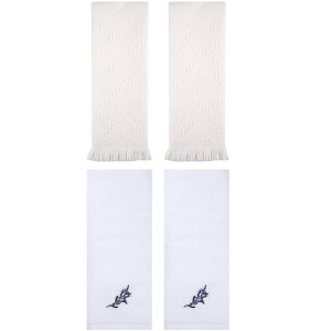 REGALWOVEN 4 Pcs Bathroom Decor Cotton Soft Absorbent Floral Embroidered Hand Towel 13" x 29" - 1 of 4