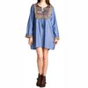 Women's Fringe & Geometric Chambray Dress - Velzera - 2 of 4