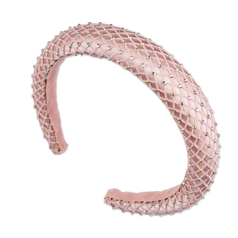 sc&#252;nci be-&#252;-tiful Rhinestone and Mesh Embellished Padded Headband - Pink, 5 of 8