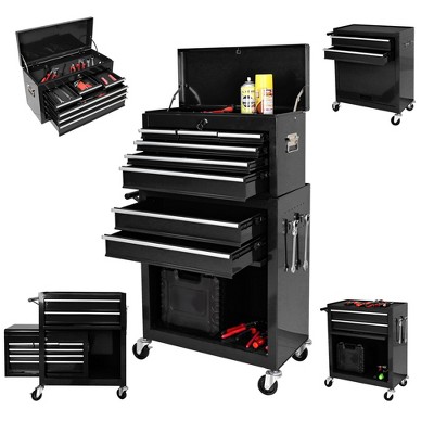 Rolling Tool Chest with Wheels and 8 Drawers,Large Tool Cabinet with Lock & Adjustable Shelves for Warehouse, Workshop, High Capacity